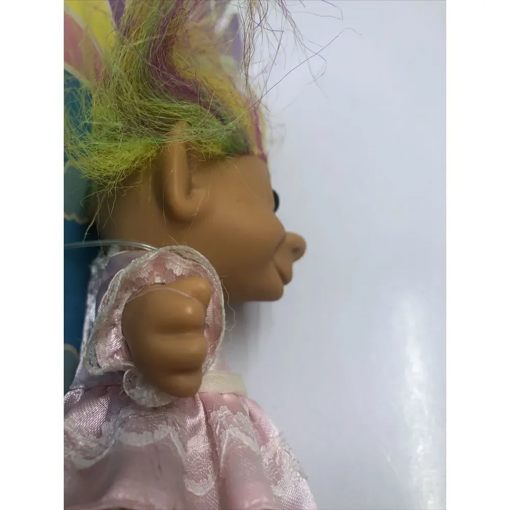 Vintage Bright of America Troll Doll Rainbow Hair Heart Earring